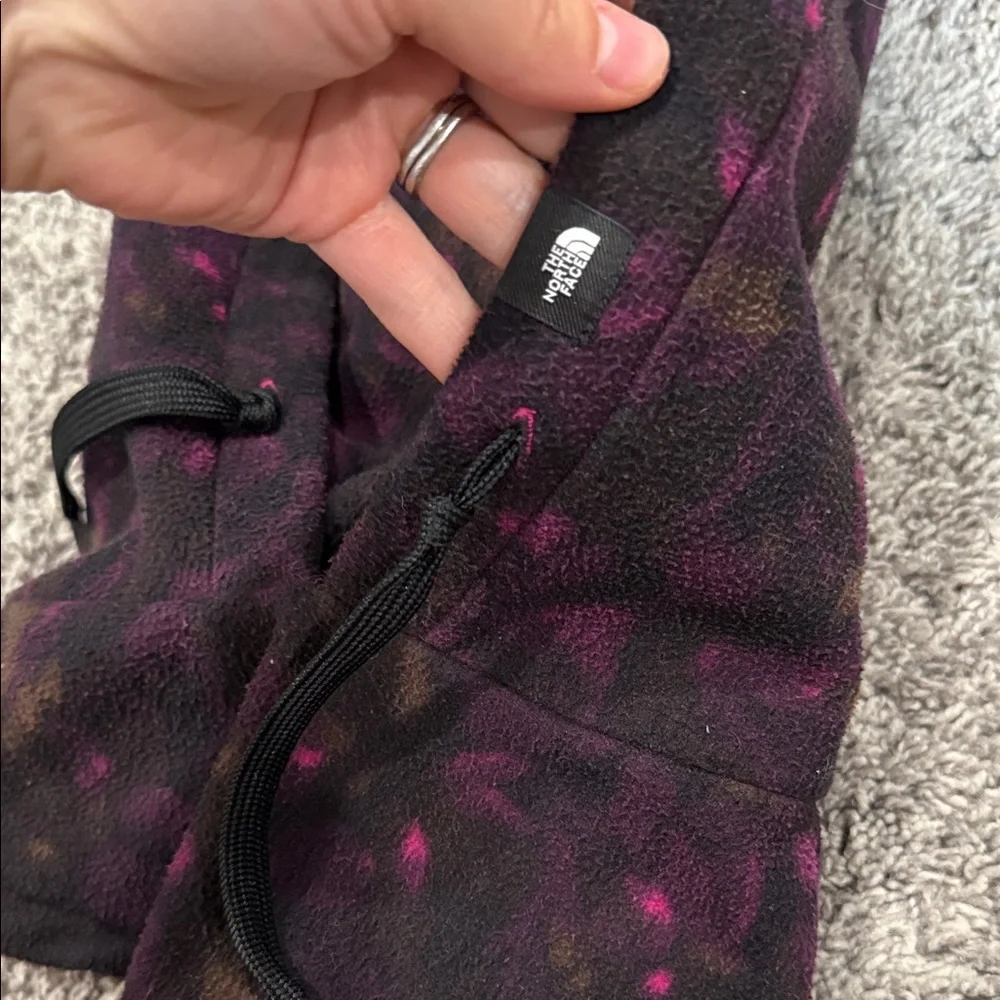 The North Face Purple Tie-Dye Fleece Hoodie with Pink Accents